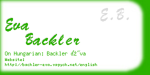 eva backler business card